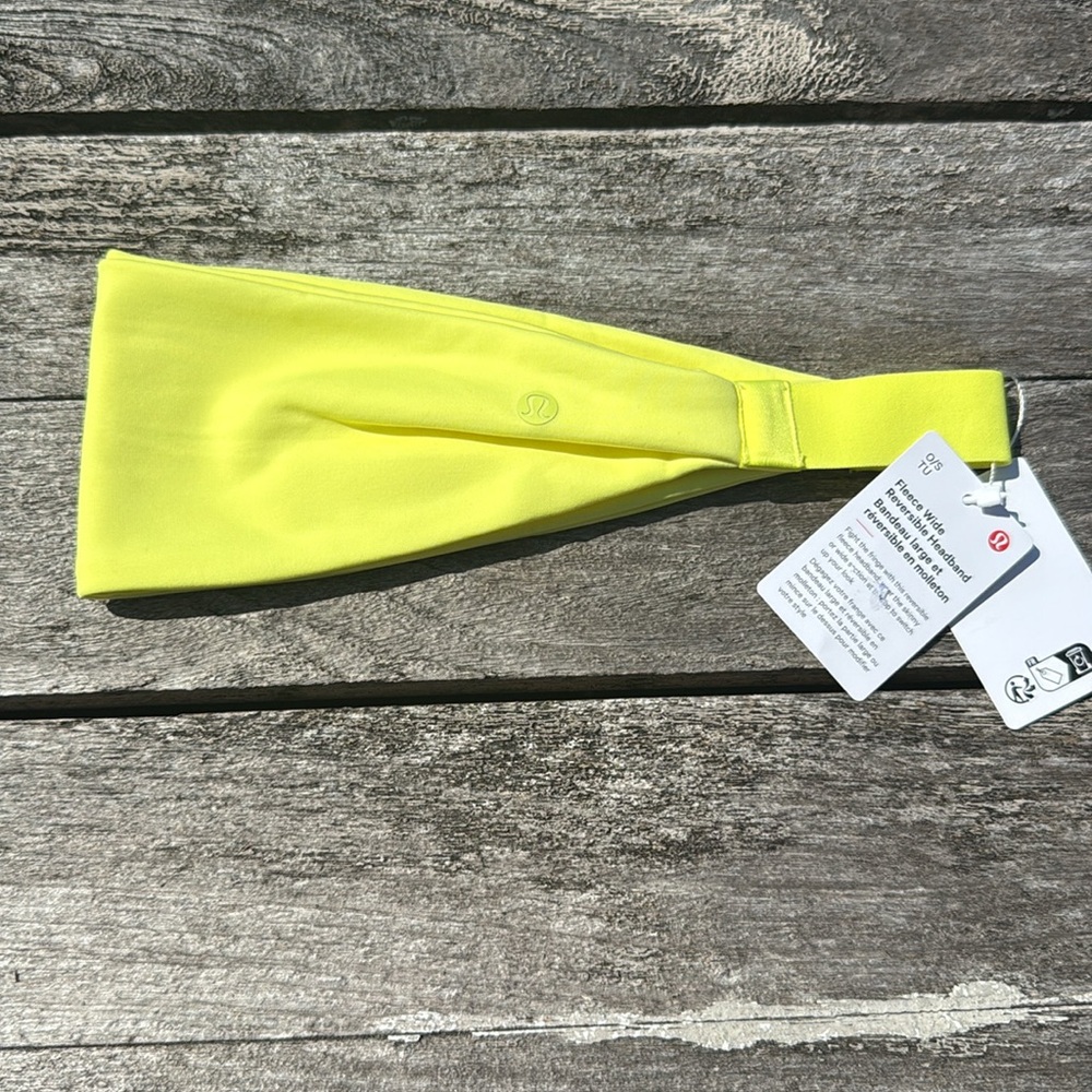 NWT Lululemon Reversible Fleece Wide Headband Electric Lemon 🎾 yellow 🍋 $18